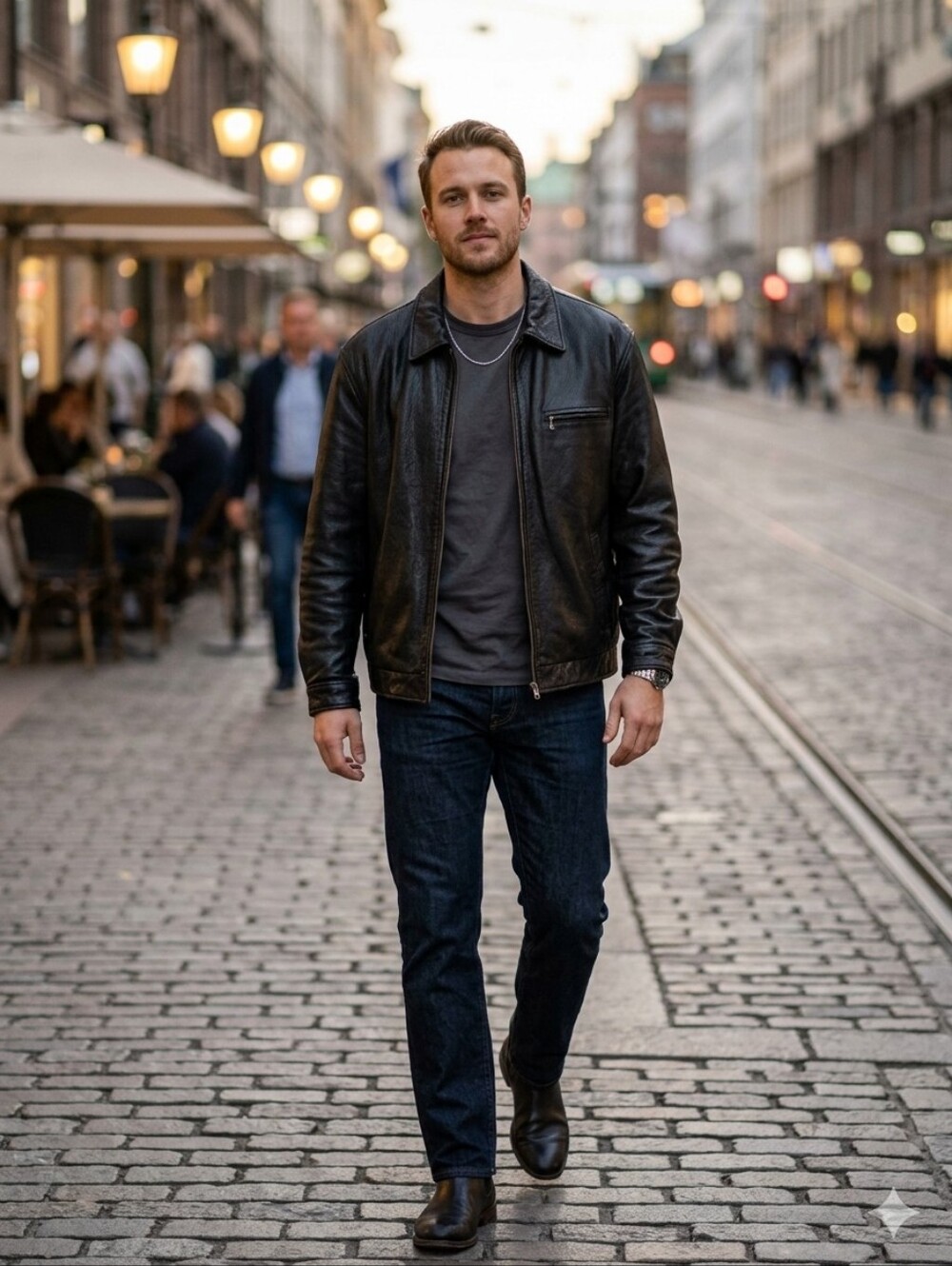 Men's Black Leather Jacket